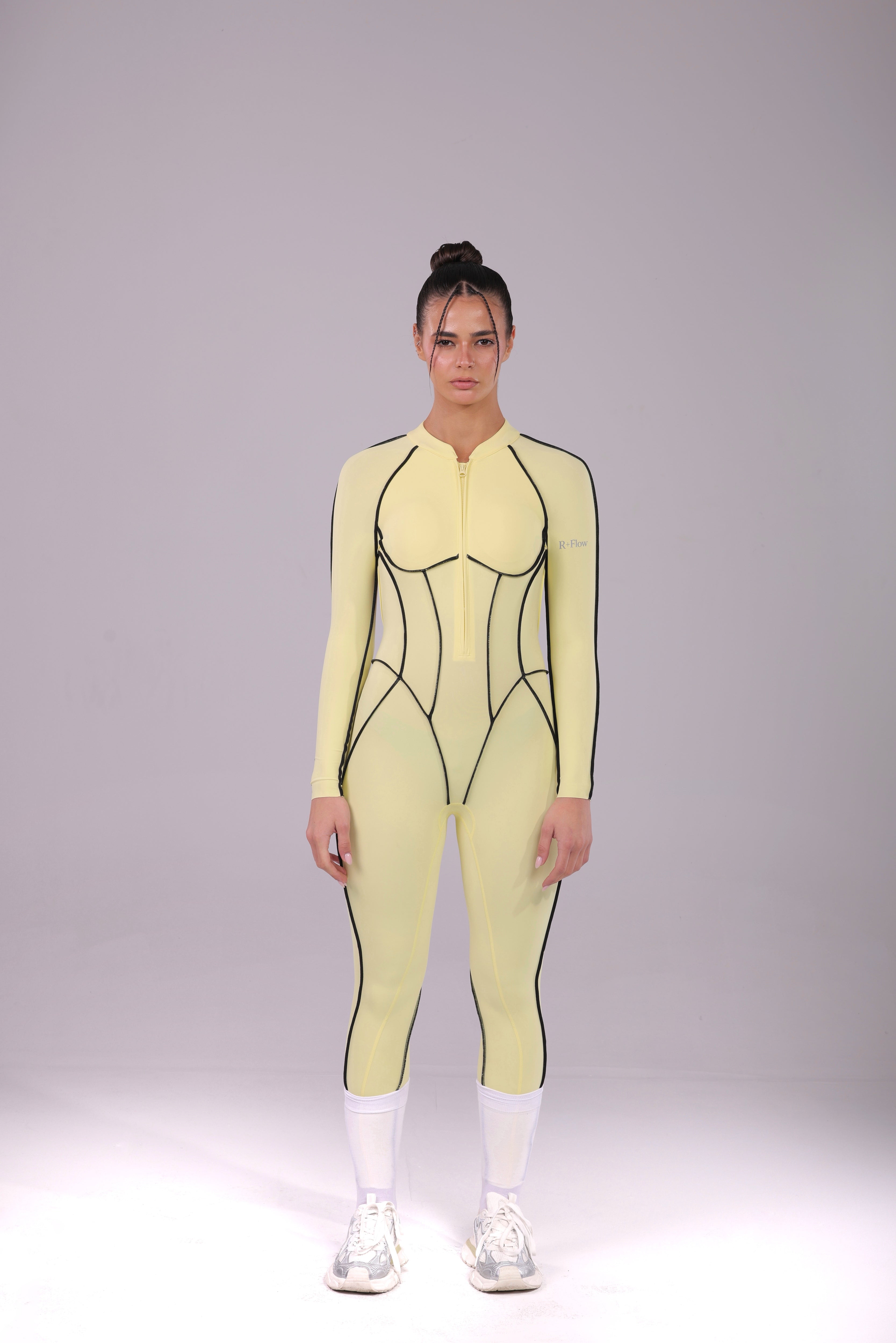 Crème Mode - Yellow backless Suit